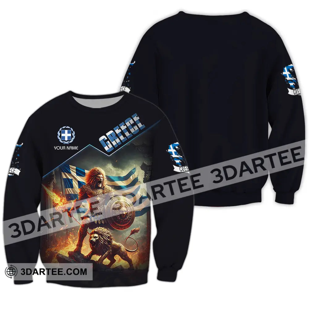Unisex Shirt - Custom Text Greece Long Sleeve / S T-Shirt