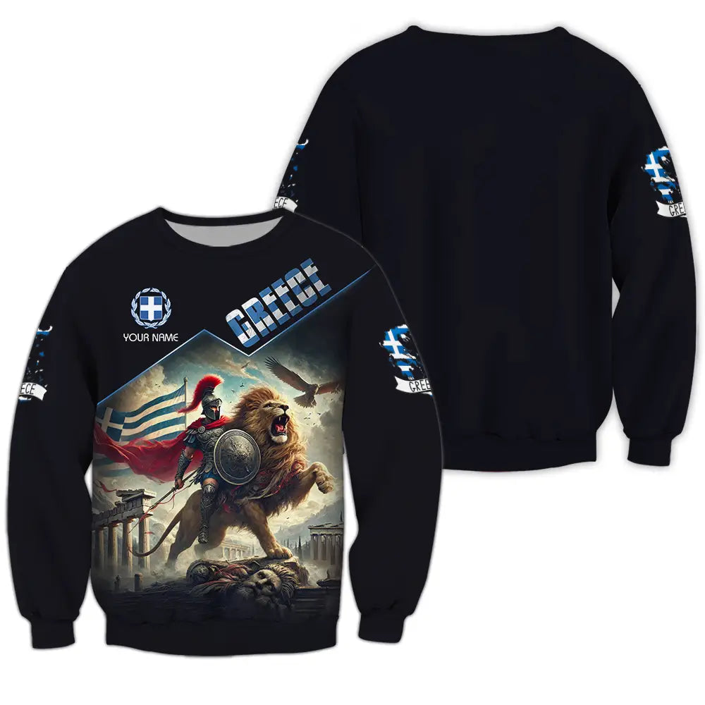 Unisex Shirt - Custom Text Greece Long Sleeve / S T-Shirt