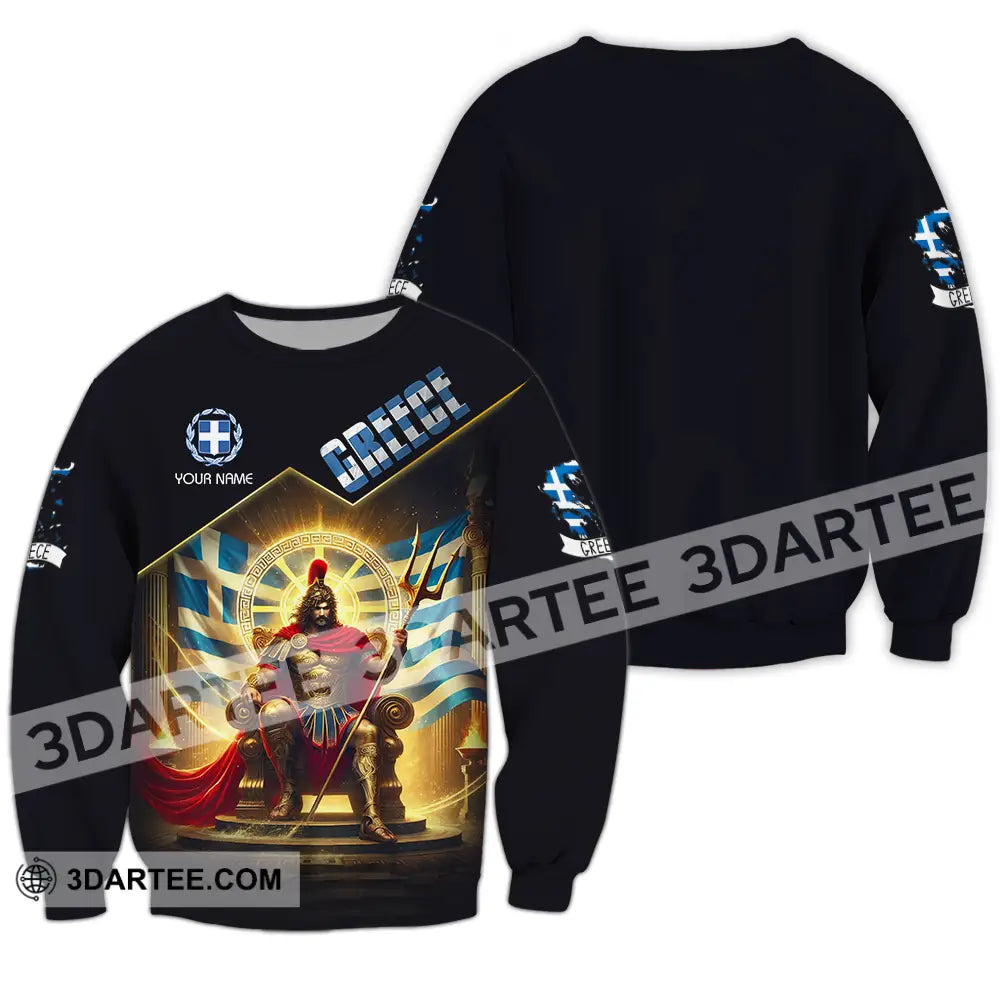 Unisex Shirt - Custom Text Greece Long Sleeve / S T-Shirt