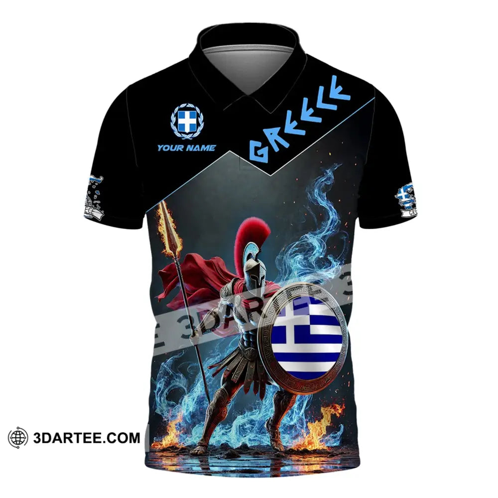 Unisex Shirt - Custom Text Greece Polo / S T-Shirt