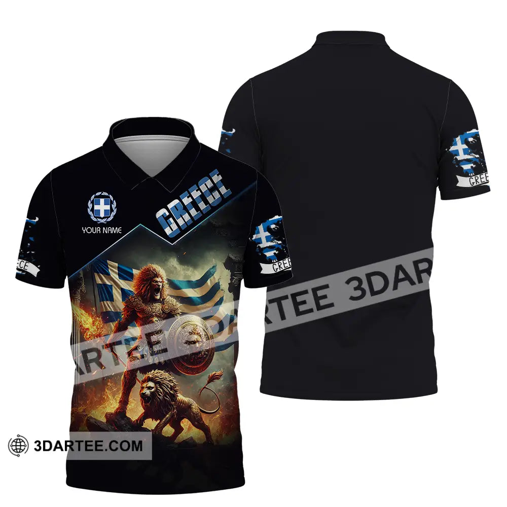 Unisex Shirt - Custom Text Greece Polo / S T-Shirt