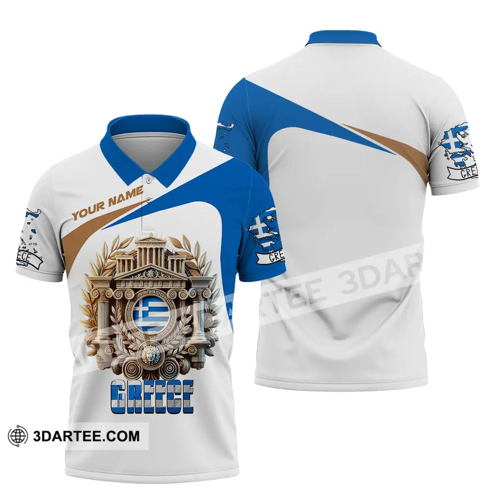 Unisex Shirt - Custom Text Greece Polo / S T-Shirt