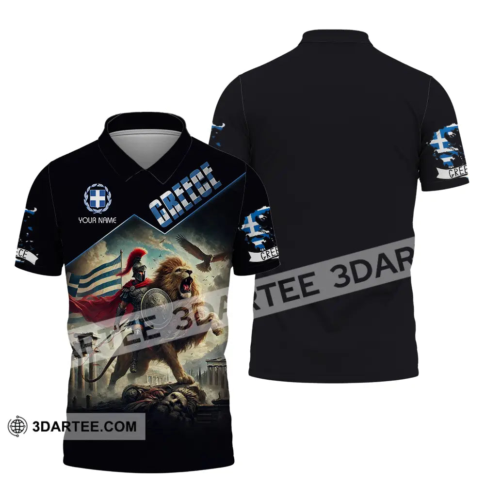 Unisex Shirt - Custom Text Greece Polo / S T-Shirt