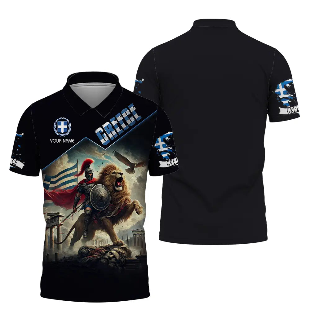 Unisex Shirt - Custom Text Greece Polo / S T-Shirt