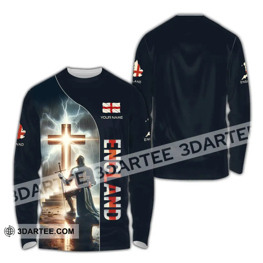 Unisex Shirt - Custom Text Shirt Guardian Of England Long Sleeve Shirt / S T-shirt