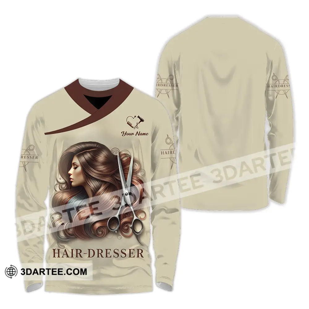 Unisex Shirt - Custom Text Hair Dresser Long Sleeve / S T-Shirt