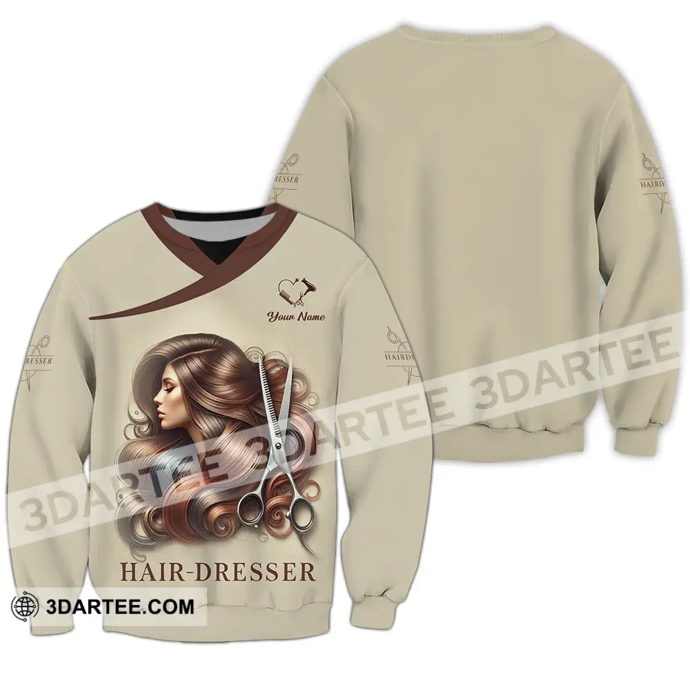 Unisex Shirt - Custom Text Hair Dresser Long Sleeve / S T-Shirt