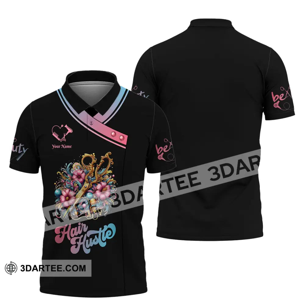 Unisex Shirt - Custom Text Hair Hustle Shirt Polo Shirt / S T-shirt