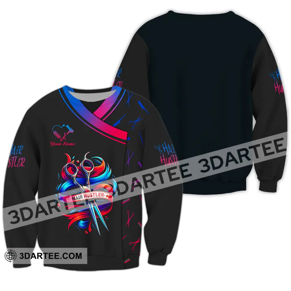 Unisex Shirt - Custom Text Hair Hustler Long Sleeve / S T-Shirt