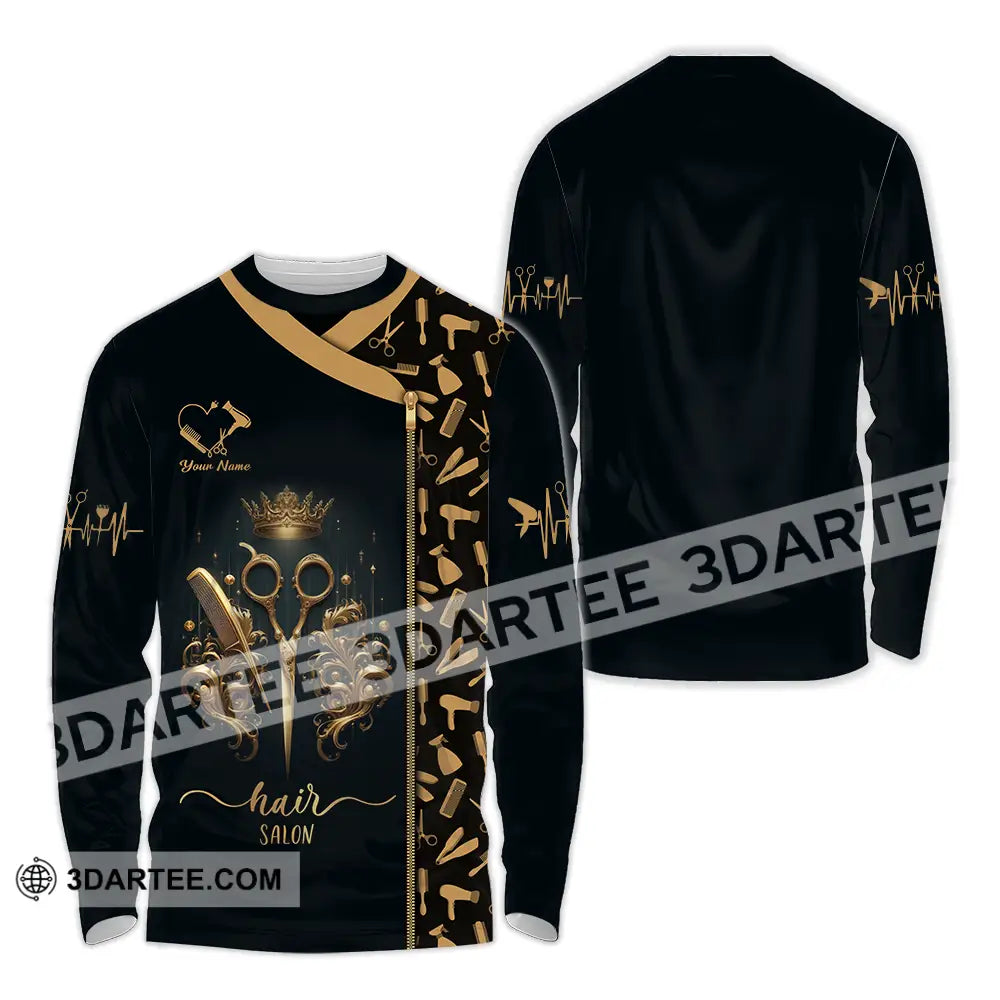 Unisex Shirt - Custom Text Hair Salon Long Sleeve / S T-Shirt