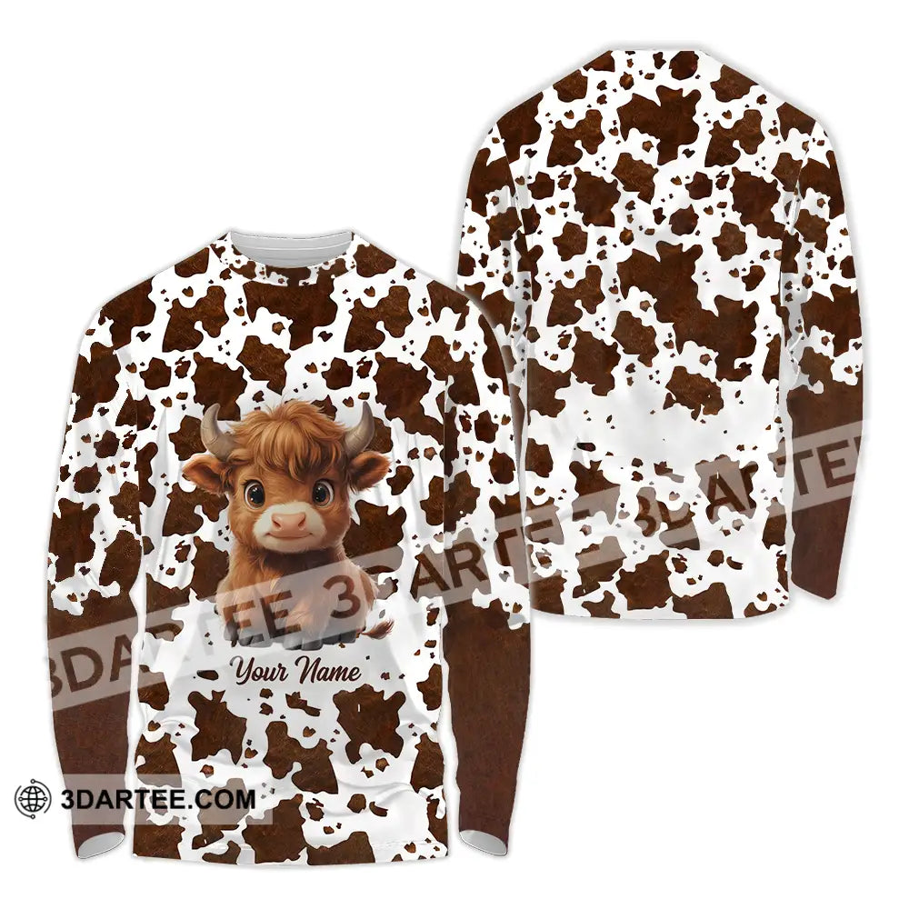 Unisex Shirt - Custom Text Shirt Highland Cow Shirt Long Sleeve Shirt / S T-shirt