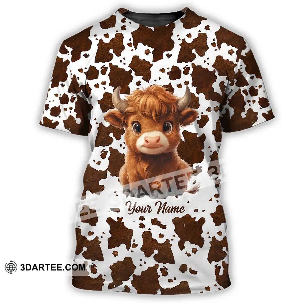 Unisex Shirt - Custom Text Shirt Highland Cow Shirt T-Shirt / S T-shirt