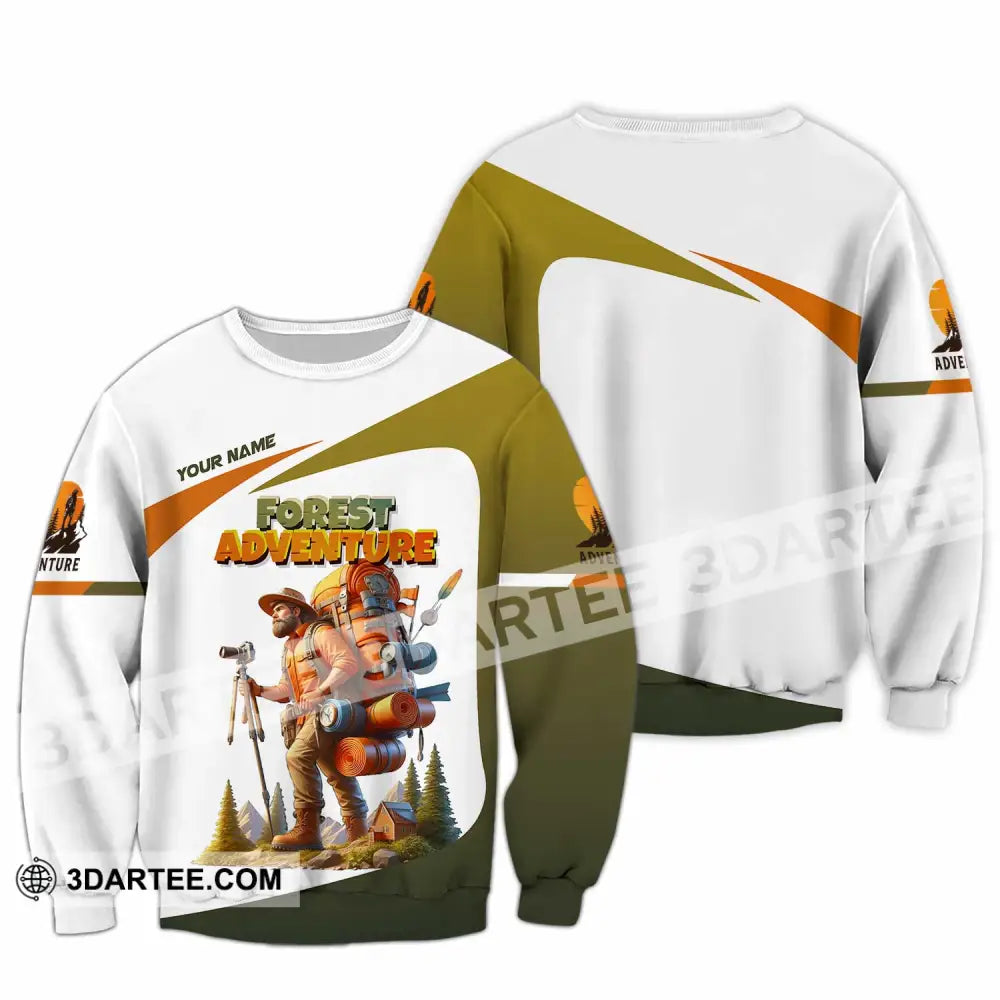 Unisex Shirt - Custom Text Shirt Hiking Forest Adventure Long Sleeve / S T-shirt