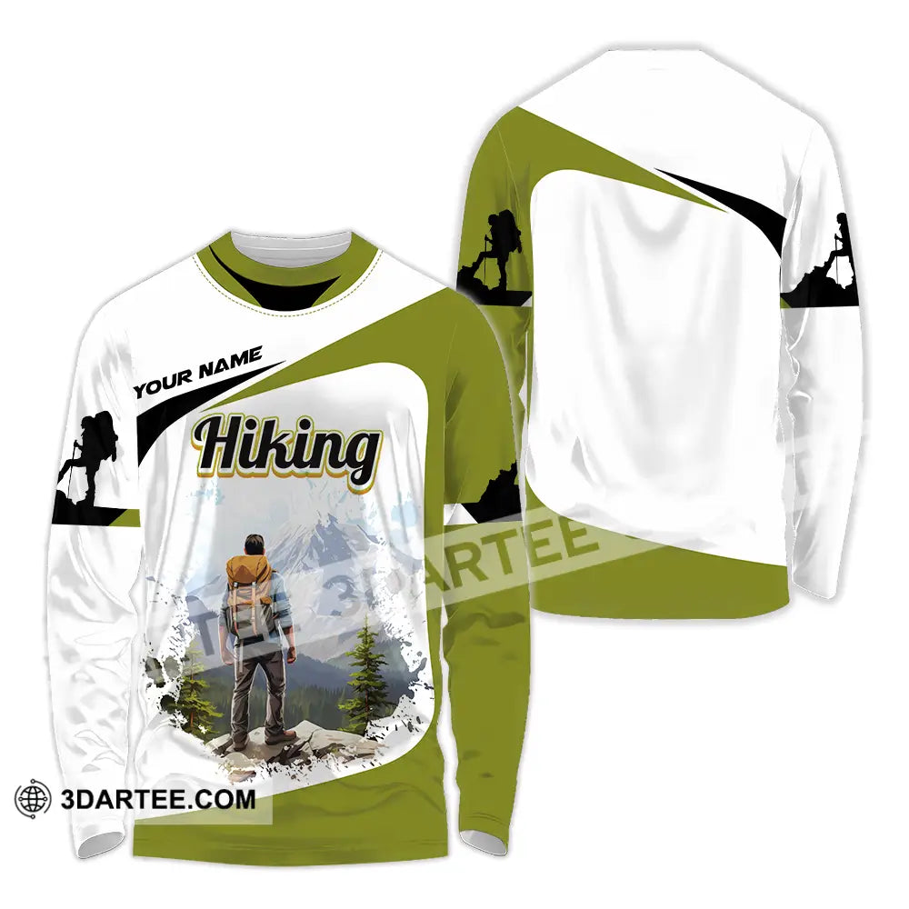 Unisex Shirt - Custom Text Hiking Long Sleeve / S T-Shirt