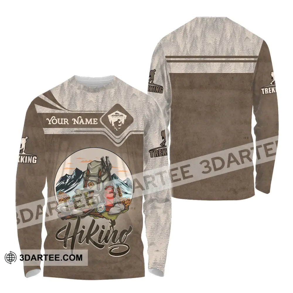 Unisex Shirt - Custom Text Shirt Hiking Long Sleeve Shirt / S T-shirt