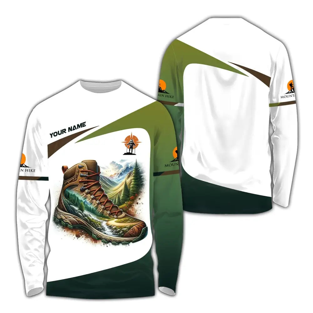 Unisex Shirt - Custom Text Shirt Hiking Long Sleeve Shirt / S T-shirt