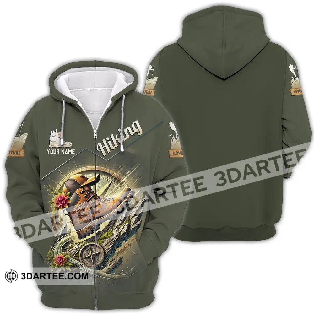 Unisex Shirt - Custom Text Shirt Hiking Zipper Hoodie / S T-shirt
