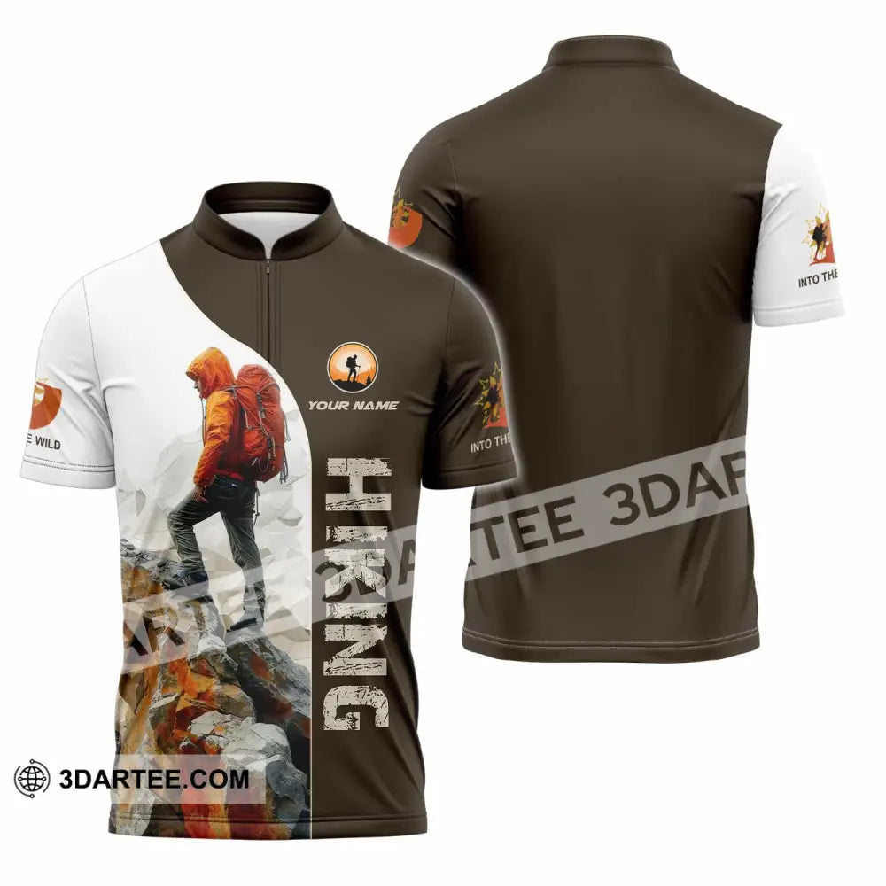 Unisex Shirt - Custom Text Shirt Hiking Shirt Zipper Polo Shirt / S T-shirt