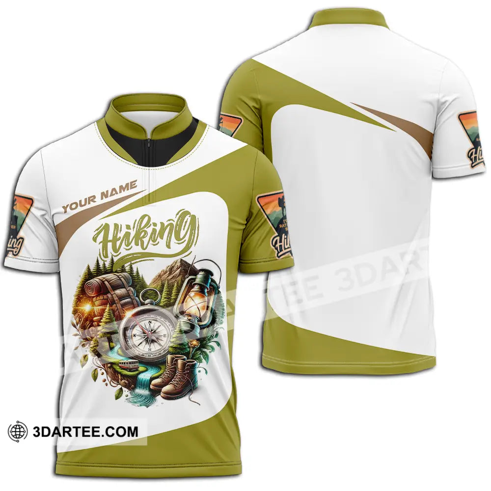 Unisex Shirt - Custom Text Shirt Hiking Shirt Zipper Polo Shirt / S T-shirt