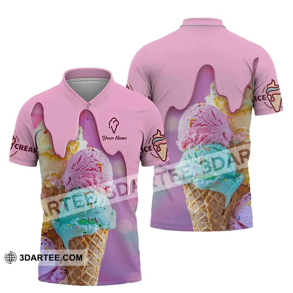 Unisex Shirt - Custom Text Shirt Ice Cream Shirt Polo Shirt / S T-shirt
