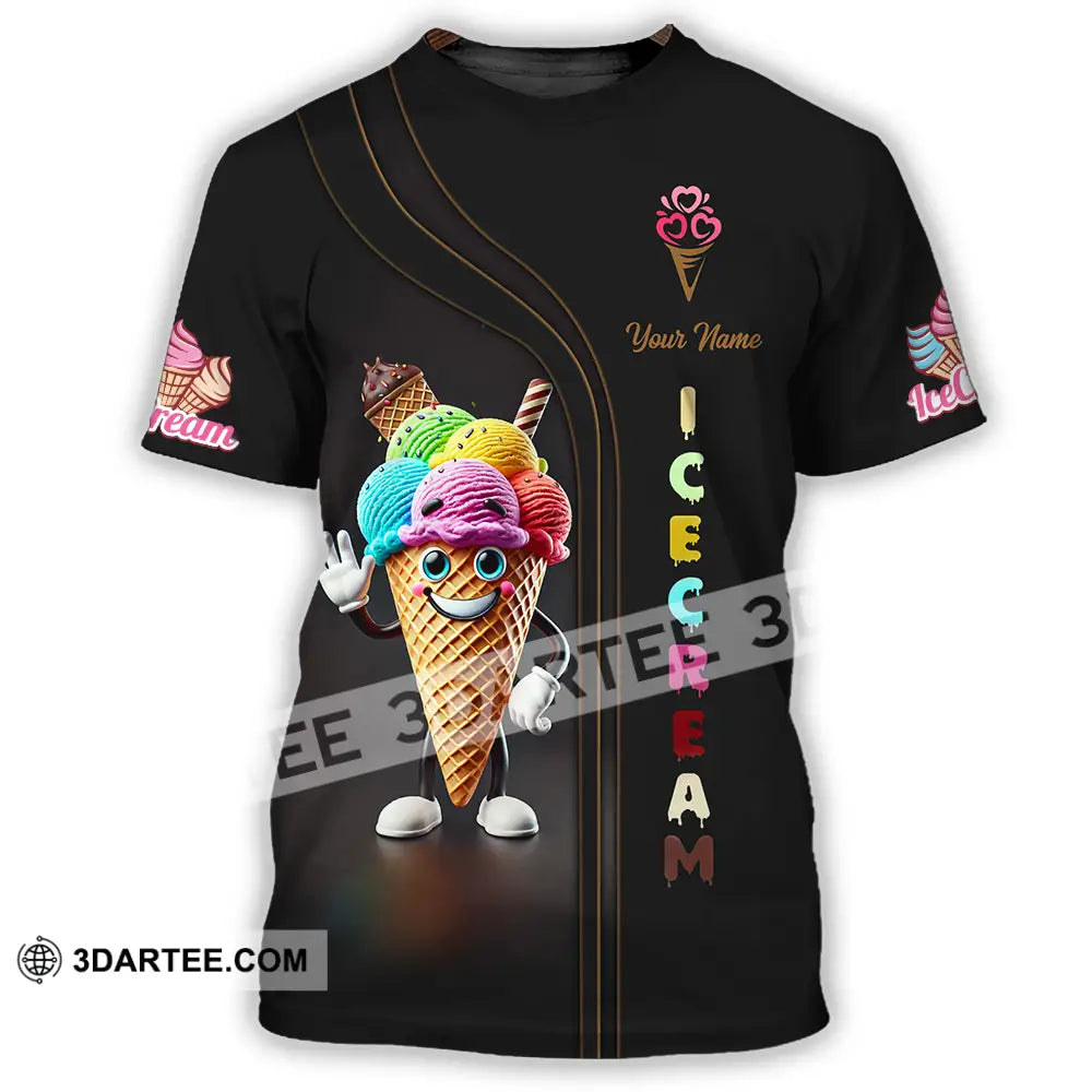 Unisex Shirt - Custom Text Ice Cream T-Shirt / S T-Shirt