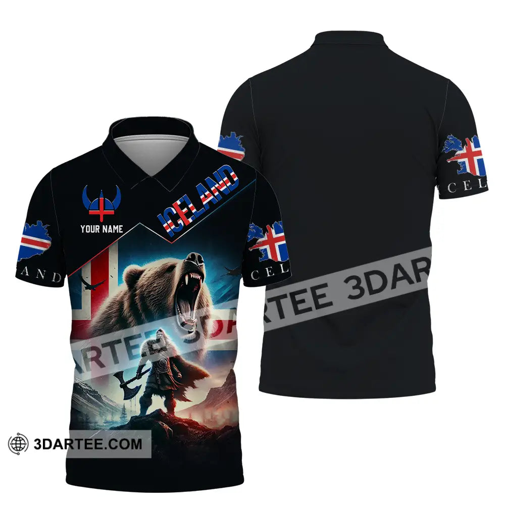 Unisex Shirt - Custom Text Iceland Polo / S T-Shirt