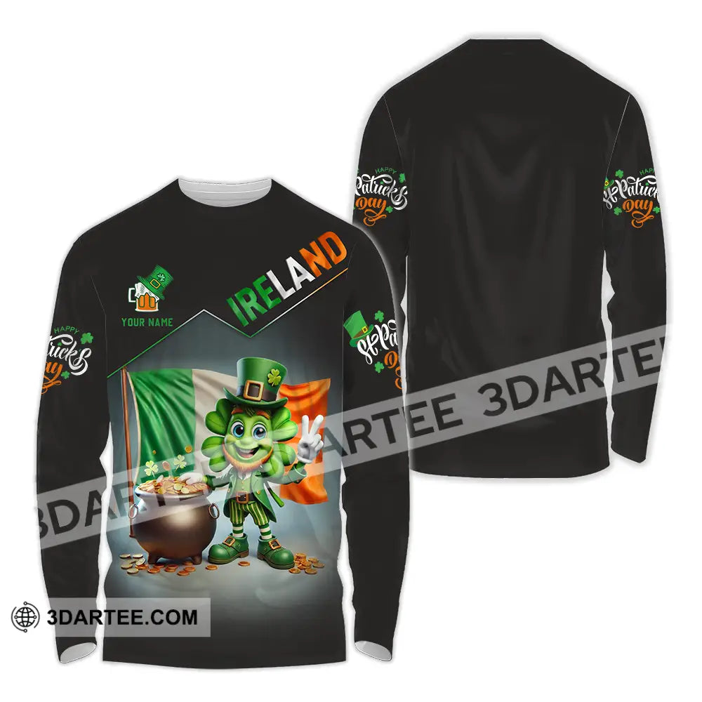 Unisex Shirt - Custom Text Ireland Long Sleeve / S T-Shirt