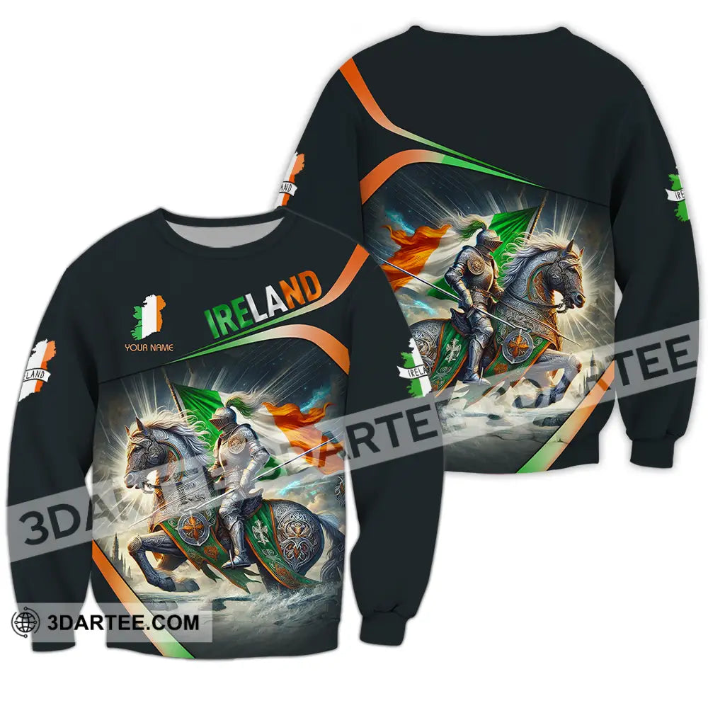 Unisex Shirt - Custom Text Ireland Long Sleeve / S T-Shirt