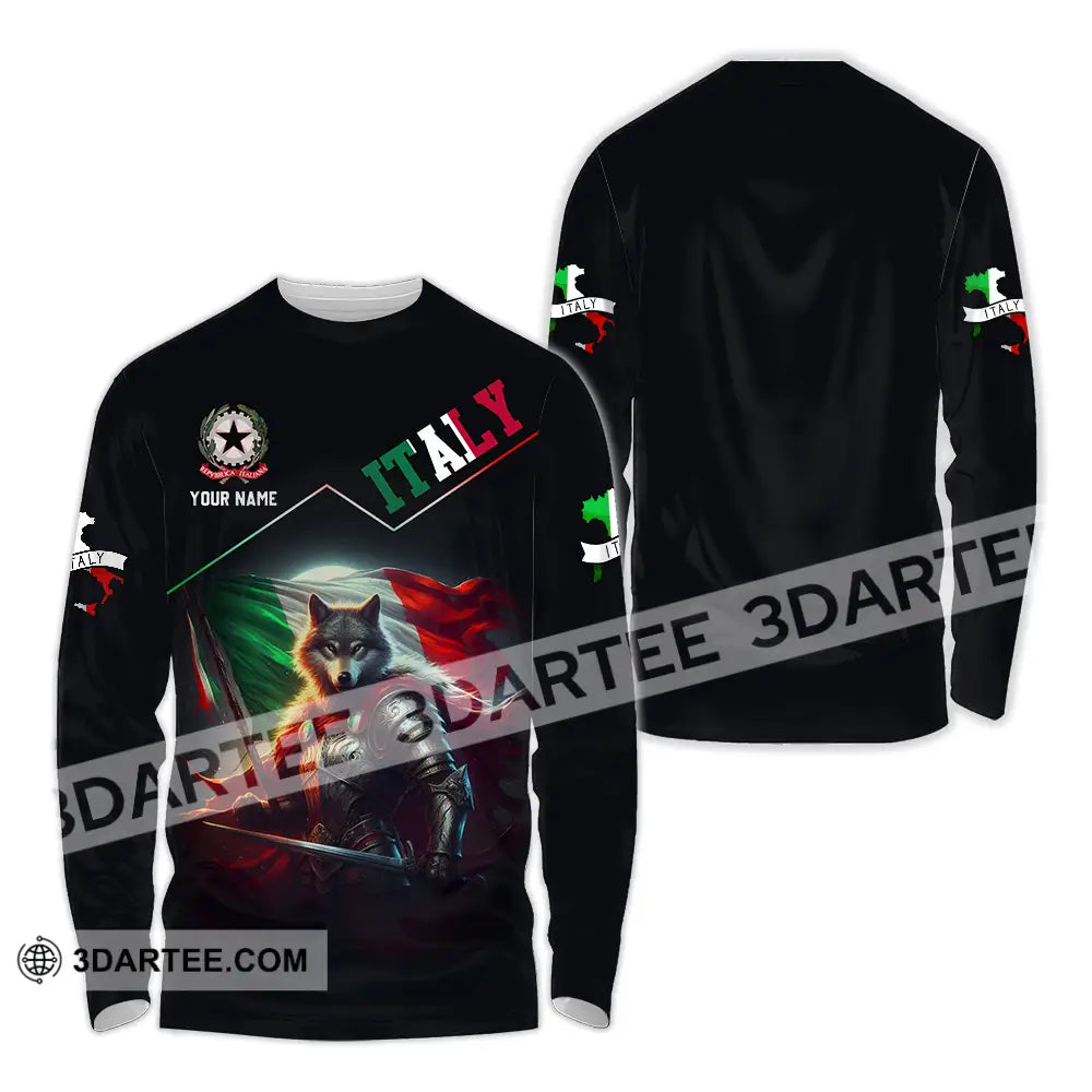 Unisex Shirt - Custom Text Shirt Italy Shirt Long Sleeve Shirt / S T-shirt