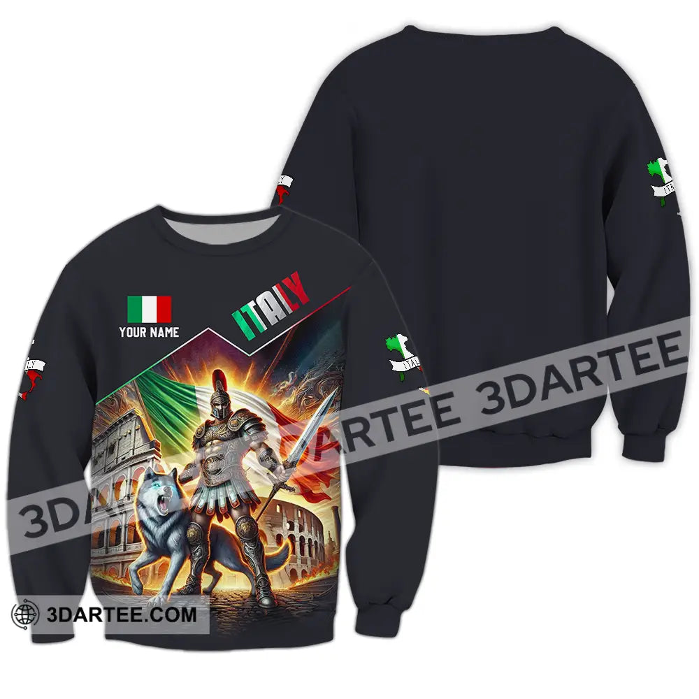 Unisex Shirt - Custom Text Shirt Italy Shirt Long Sleeve / S T-shirt