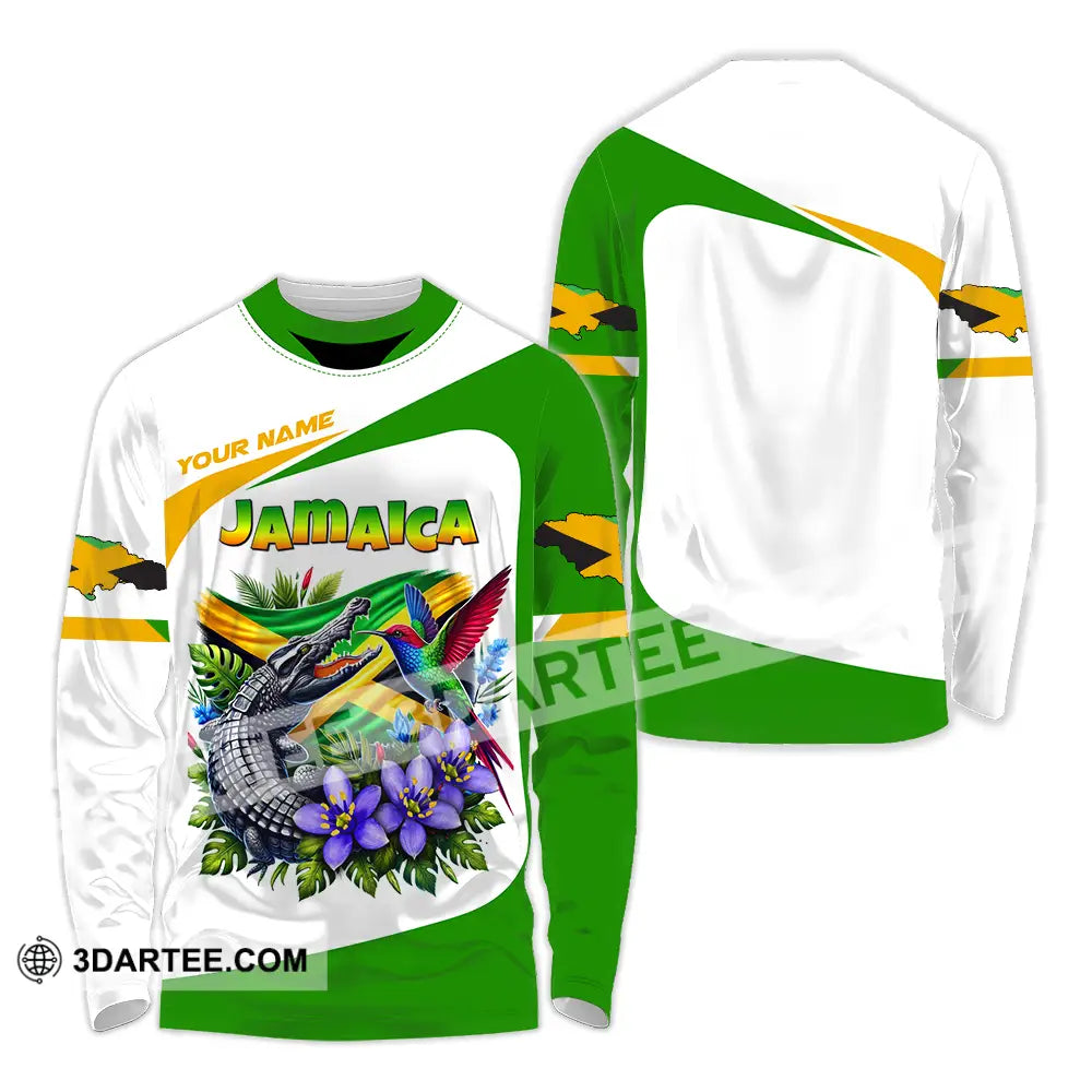 Unisex Shirt - Custom Text Jamaica Long Sleeve / S T-Shirt