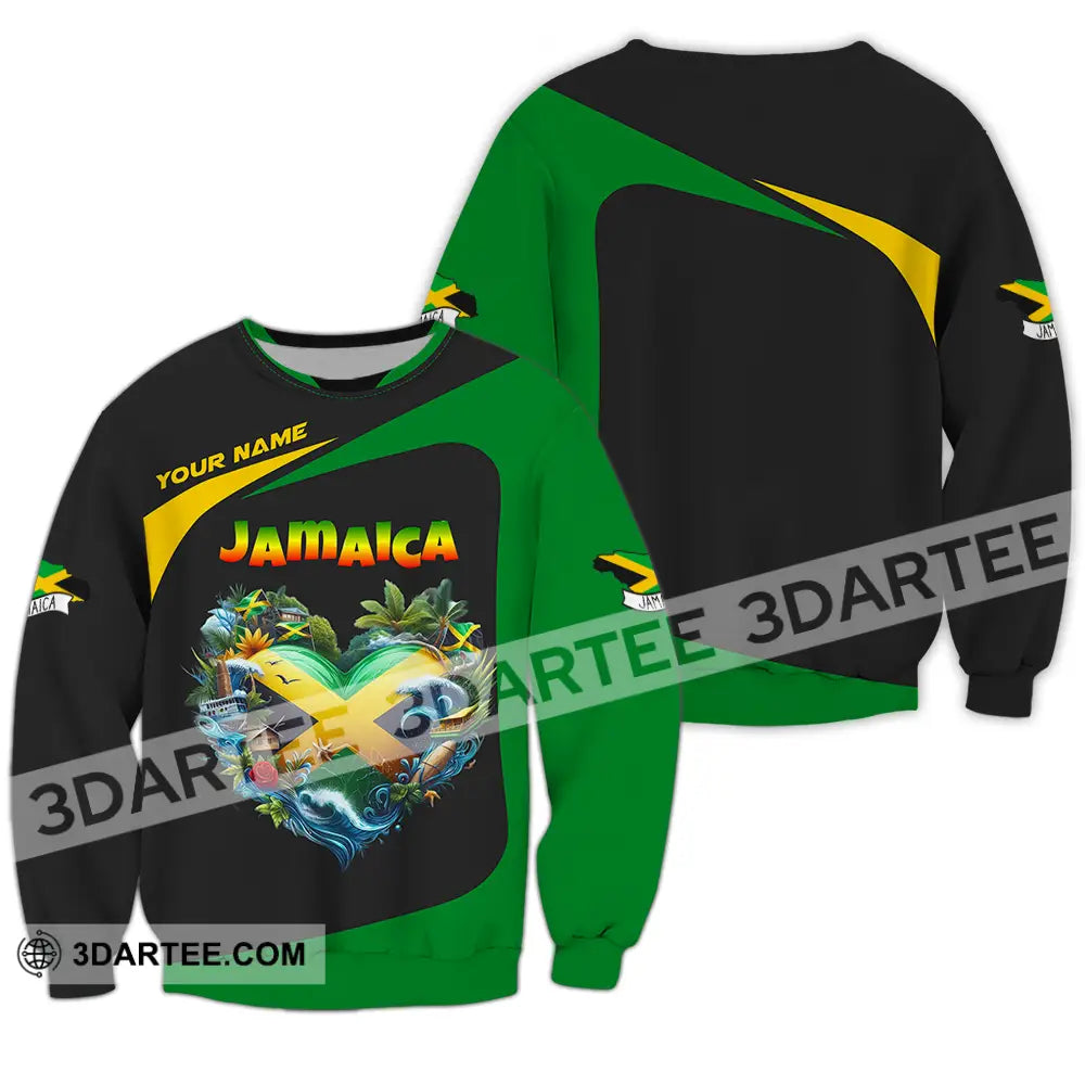 Unisex Shirt - Custom Text Jamaica Long Sleeve / S T-Shirt