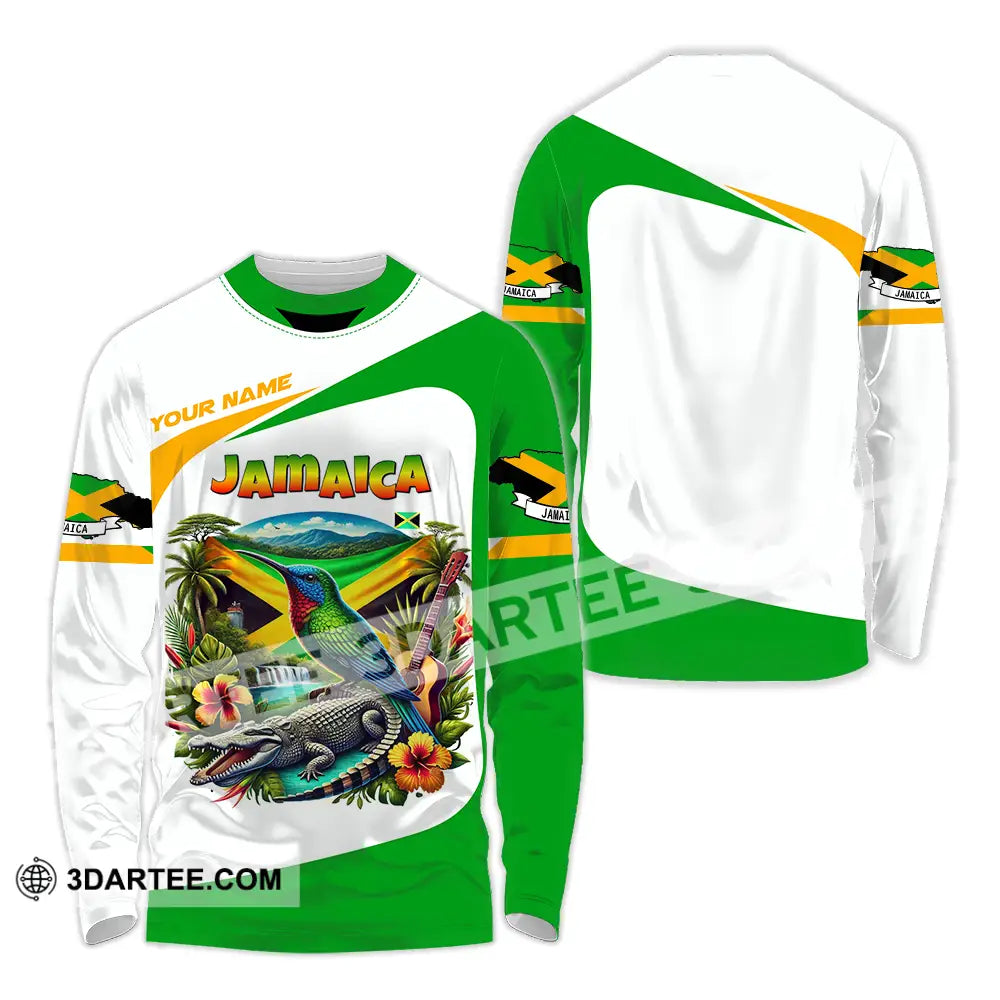 Unisex Shirt - Custom Text Shirt Jamaica Long Sleeve Shirt / S T-shirt