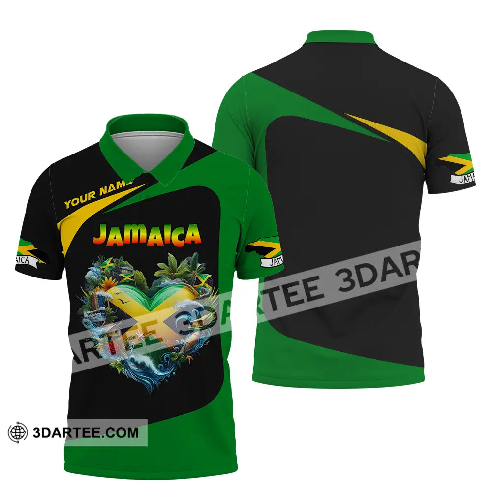 Unisex Shirt - Custom Text Jamaica Polo / S T-Shirt