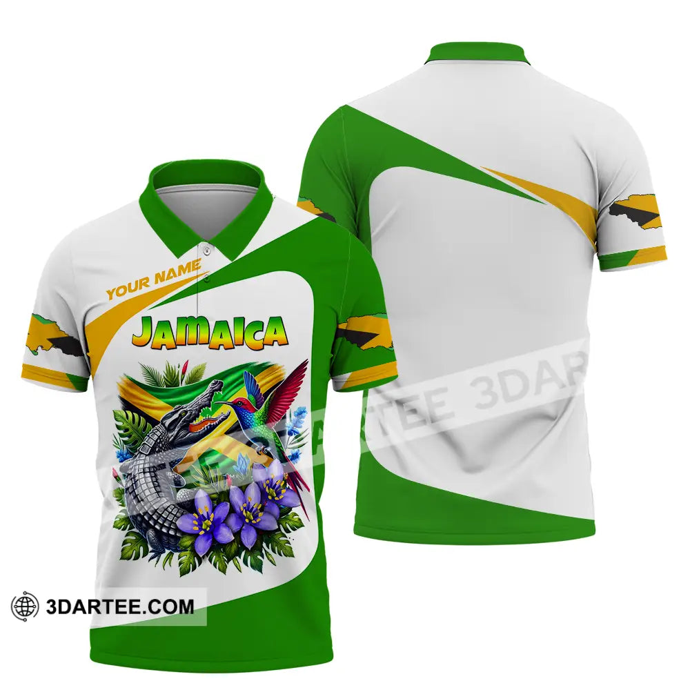Unisex Shirt - Custom Text Jamaica Polo / S T-Shirt