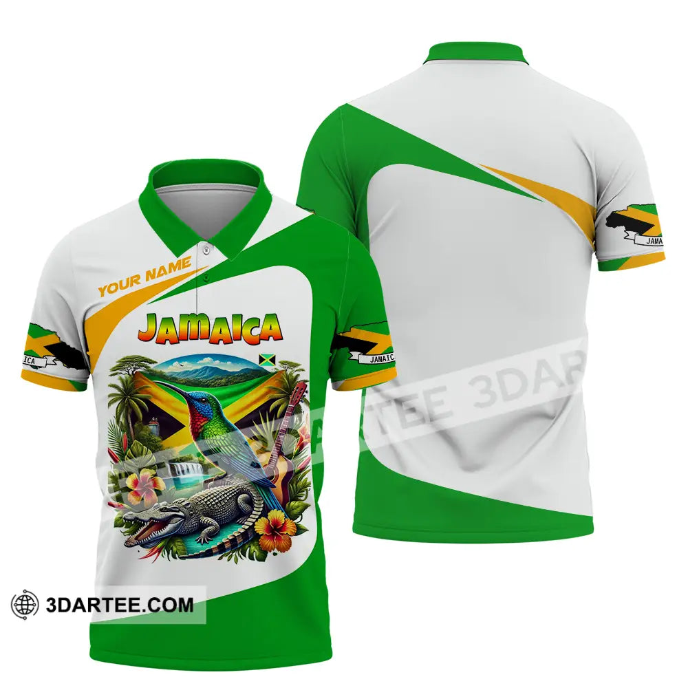 Unisex Shirt - Custom Text Shirt Jamaica Polo Shirt / S T-shirt