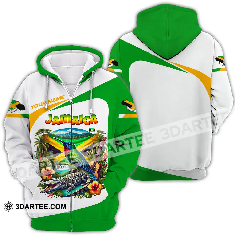 Unisex Shirt - Custom Text Shirt Jamaica Zipper Hoodie / S T-shirt