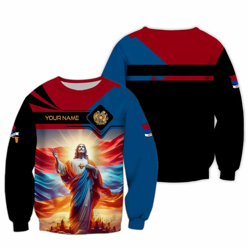 Unisex Shirt - Custom Text Shirt Jesus Armenia Long Sleeve / S T-shirt