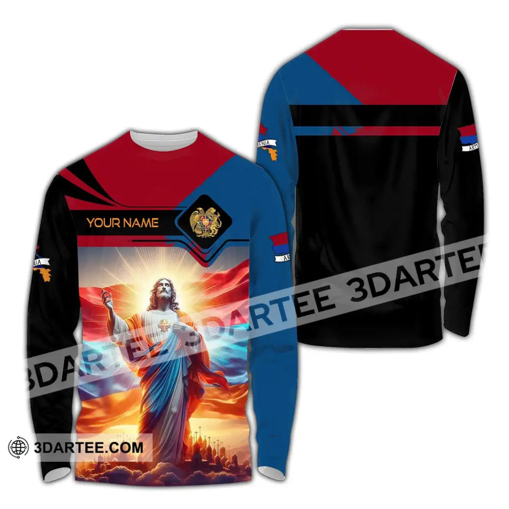 Unisex Shirt - Custom Text Shirt Jesus Armenia Long Sleeve Shirt / S T-shirt