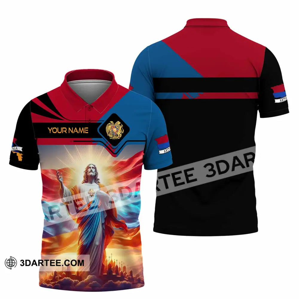 Unisex Shirt - Custom Text Shirt Jesus Armenia Polo Shirt / S T-shirt