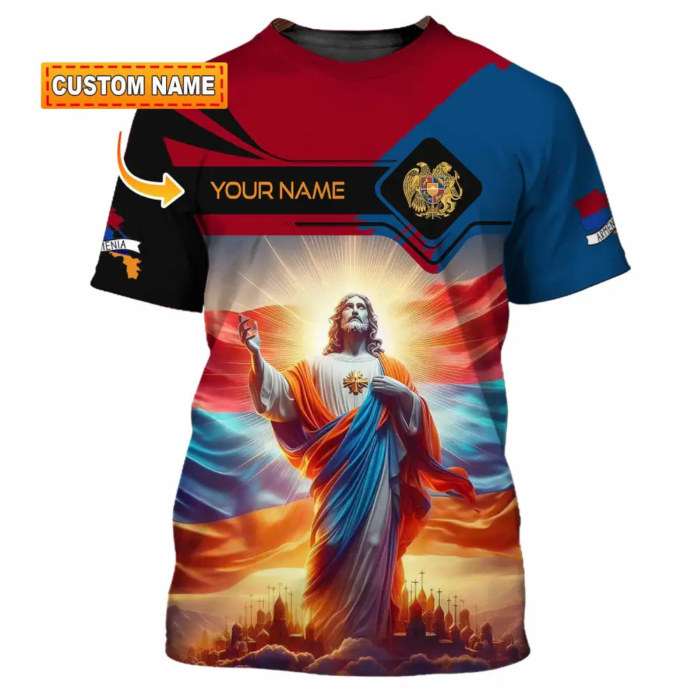 Unisex Shirt - Custom Text Shirt Jesus Armenia T-shirt