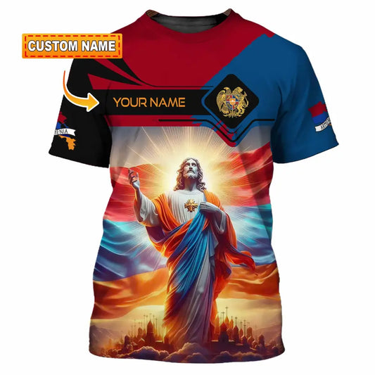 Unisex Shirt - Custom Text Shirt Jesus Armenia T-shirt