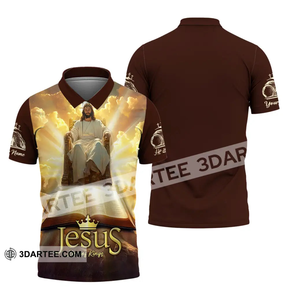 Unisex Shirt - Custom Text Jesus King Of Kings Polo / S T-Shirt