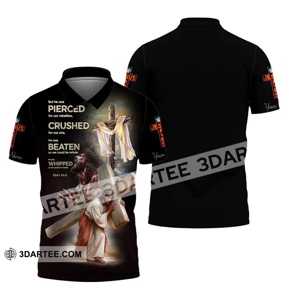 Unisex Shirt - Custom Text Shirt Jesus Saves Polo Shirt / S T-shirt
