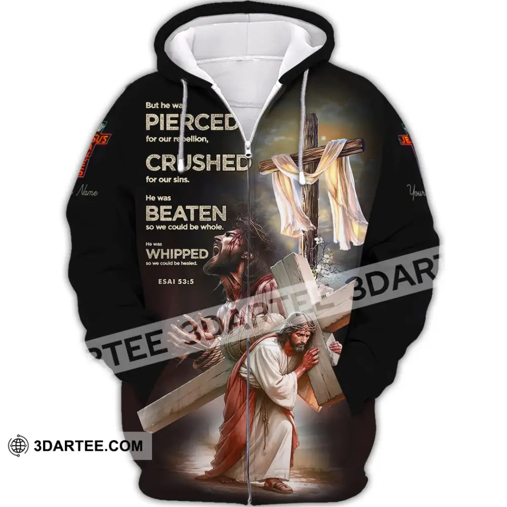 Unisex Shirt - Custom Text Shirt Jesus Saves Zipper Hoodie / S T-shirt