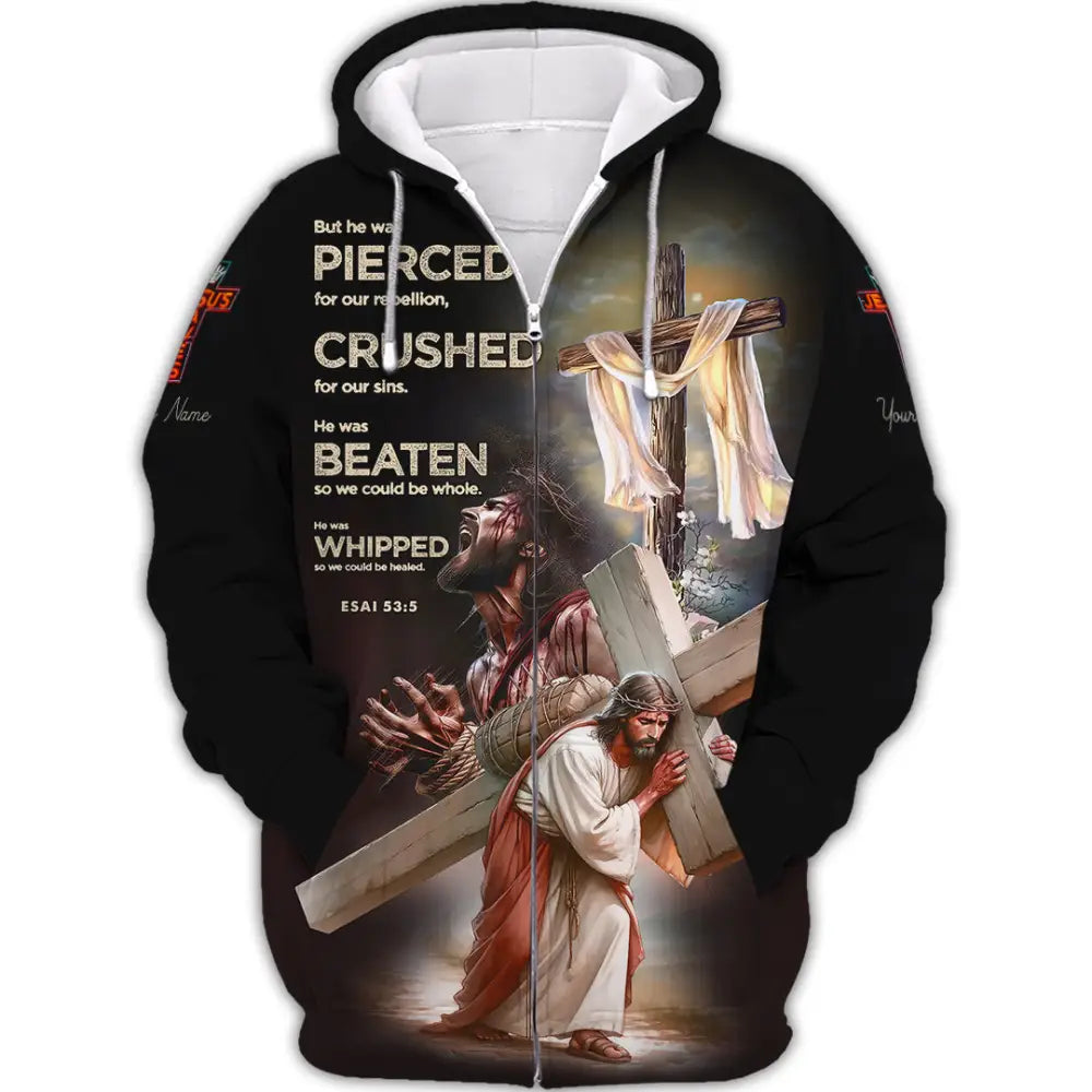 Unisex Shirt - Custom Text Shirt Jesus Saves Zipper Hoodie / S T-shirt