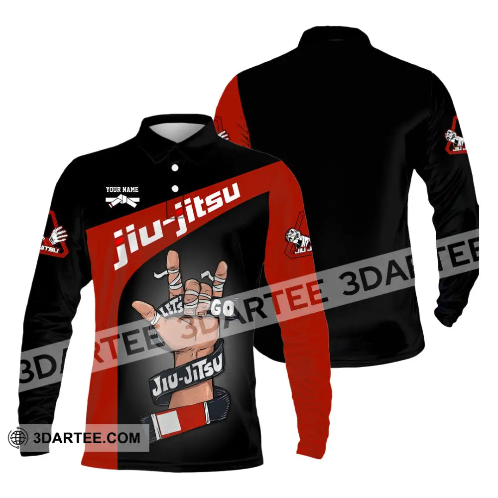 Unisex Shirt - Custom Text Shirt Jiu Jitsu Shirt Long Sleeve Polo / S T-shirt