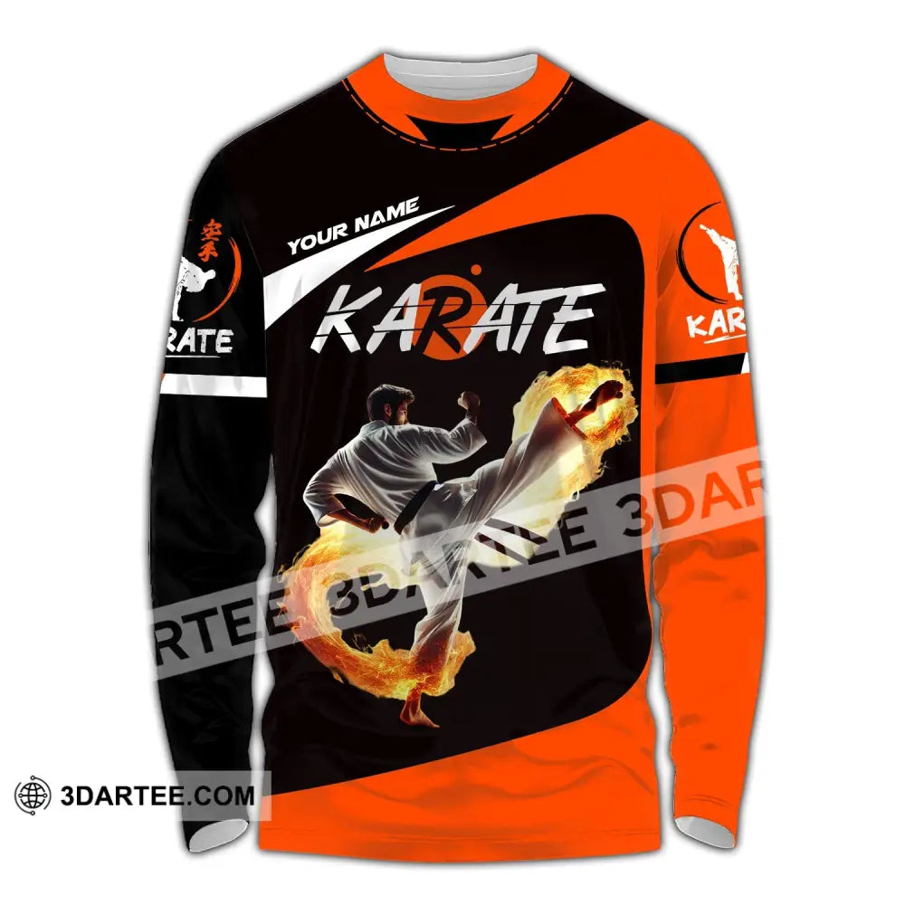 Unisex Shirt - Custom Text Karate Long Sleeve / S T-Shirt