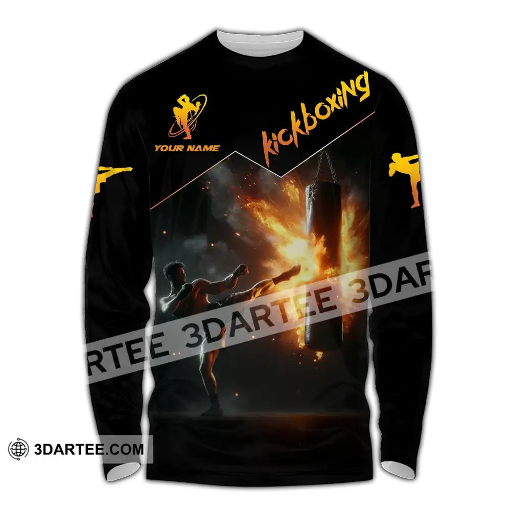 Unisex Shirt - Custom Text Kickboxing Long Sleeve / S T-Shirt