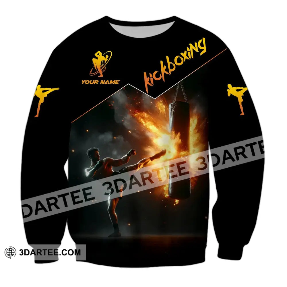 Unisex Shirt - Custom Text Kickboxing Long Sleeve / S T-Shirt